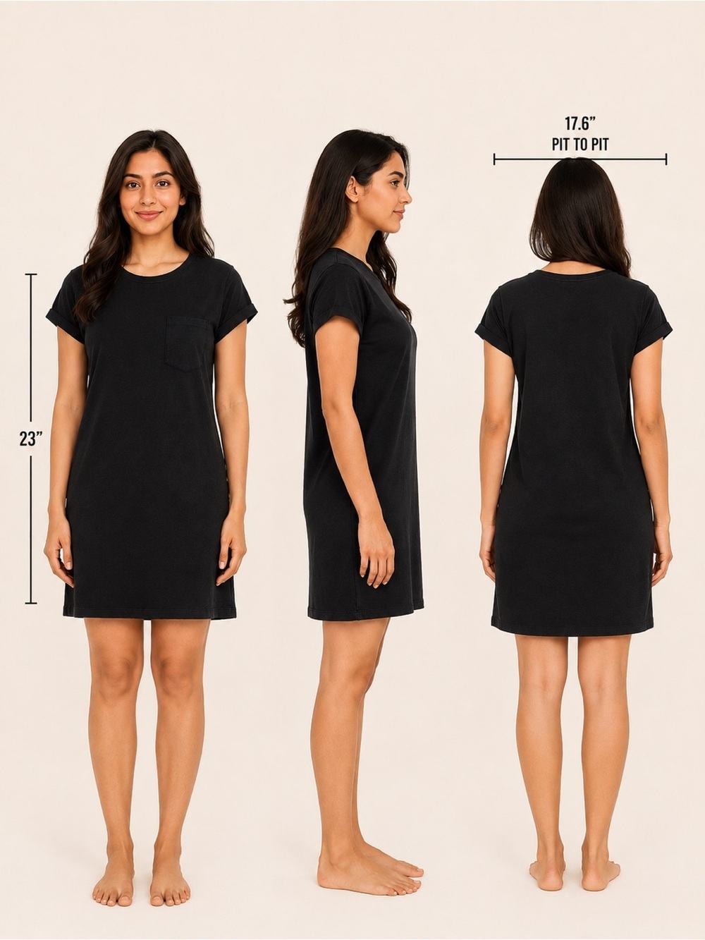 GAP black Pocket T-Shirt Dress